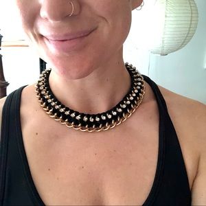 Black and gold choker necklace